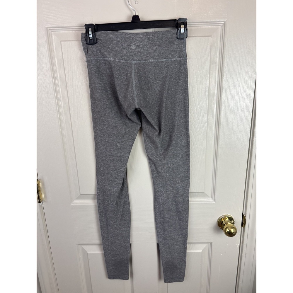 Lululemon Wunder Under Leggings Womens 4 Gray Excellent Heathered High Rise Yoga